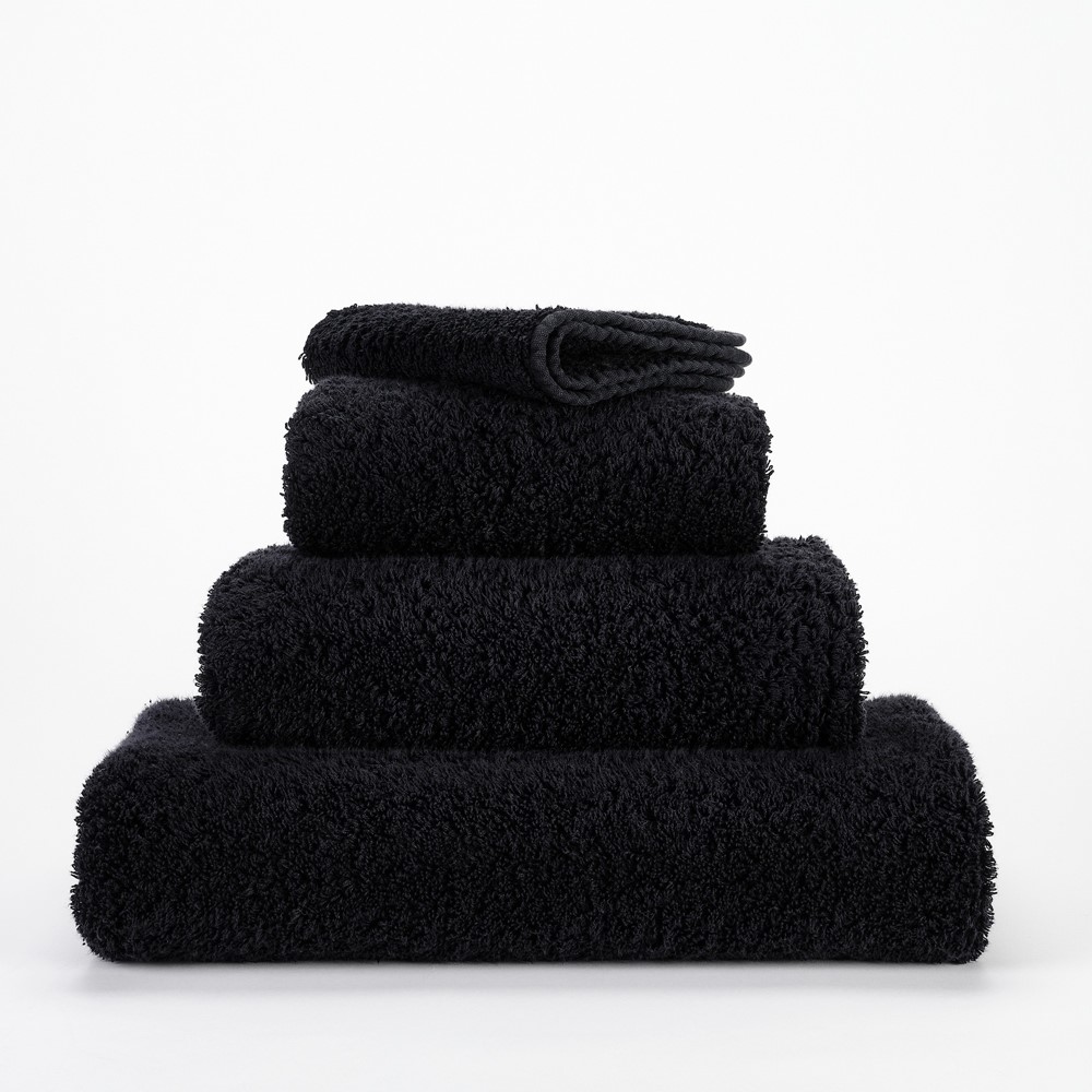 Super Pile Plain Bathroom Towels by Designer Abyss & Habidecor 990 in Black